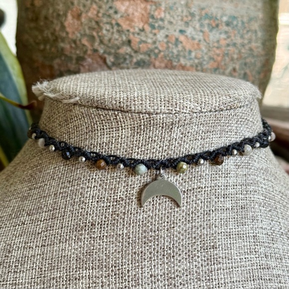 Hand Crafted Jewelry - Boho Micro Macrame Choker Necklace